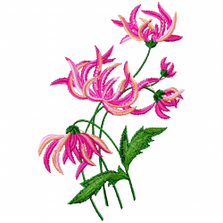 Flowers And Tree Embroidery Design 6